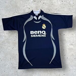 Real Madrid Jersey 06/07 Away BenQ Siemens Dilmer Line Sport Navy Mens XL